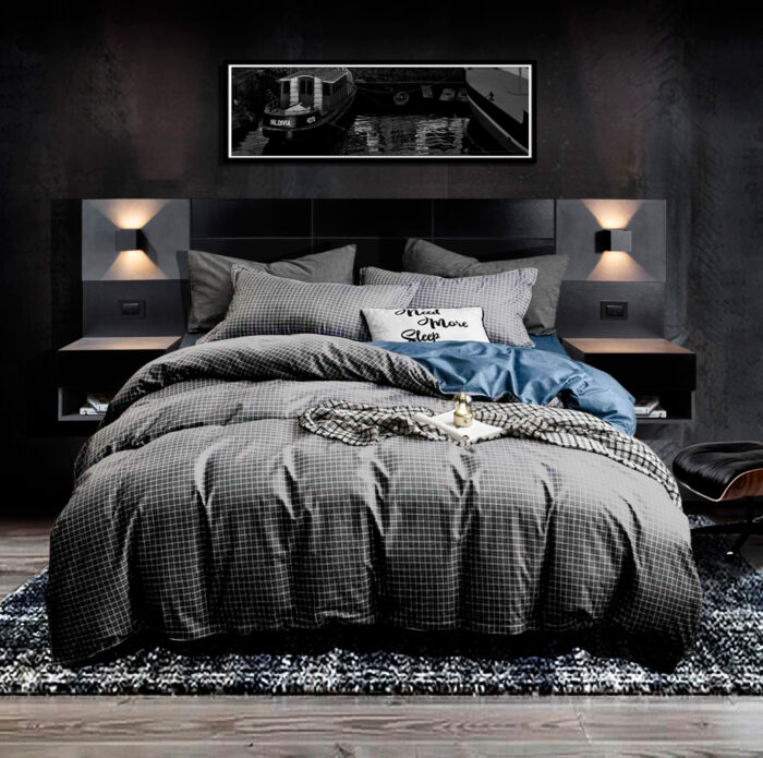 Respaldo de Cama 2 plazas | Satori Black/Magma Melamina 18 mm