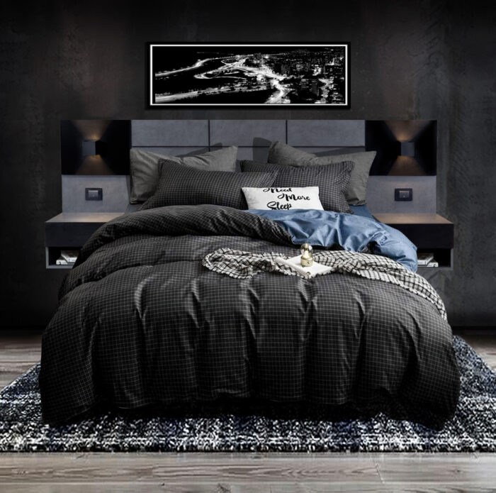 Respaldo de Cama 2 Plazas Satori | Magma/Negro Melamina 18 mm